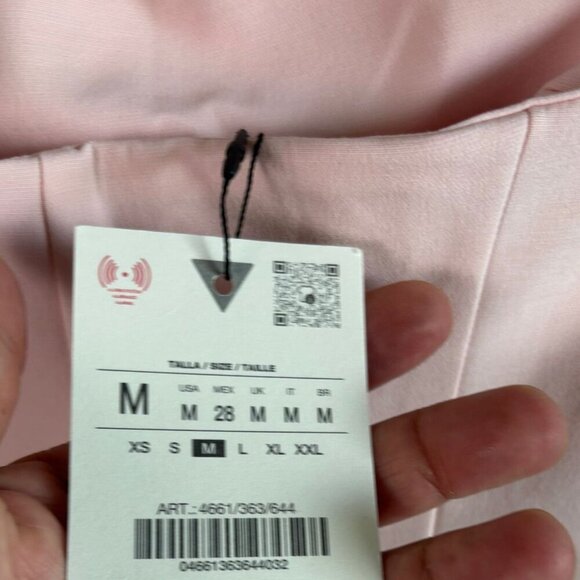 Zara Womens Bloggers Favorite Strapless Satin Effect Jumpsuit Pale Pink Medium - Picture 6 of 13